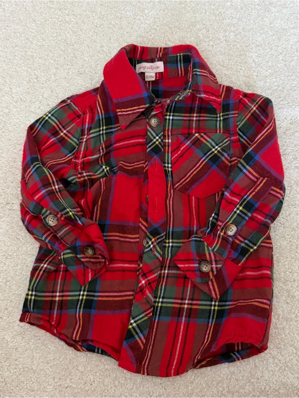 Ivy City Co Red Plaid Button-Up Shirt for Kids - Classic Flannel